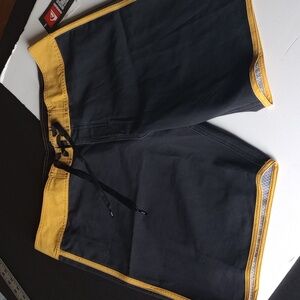 Oneill Board Shorts Adult Size 34 Dark Blue Yellow Bermuda